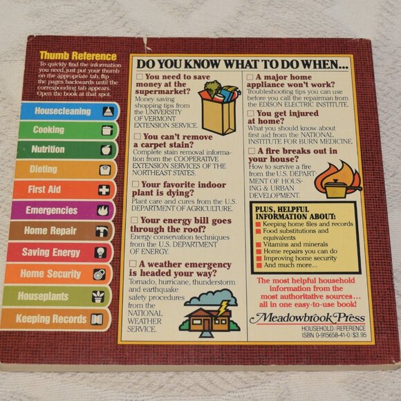 The Household Handbook Reference Housekeeping Diet Cook Book Housewarming 1981 - Picture 3 of 14